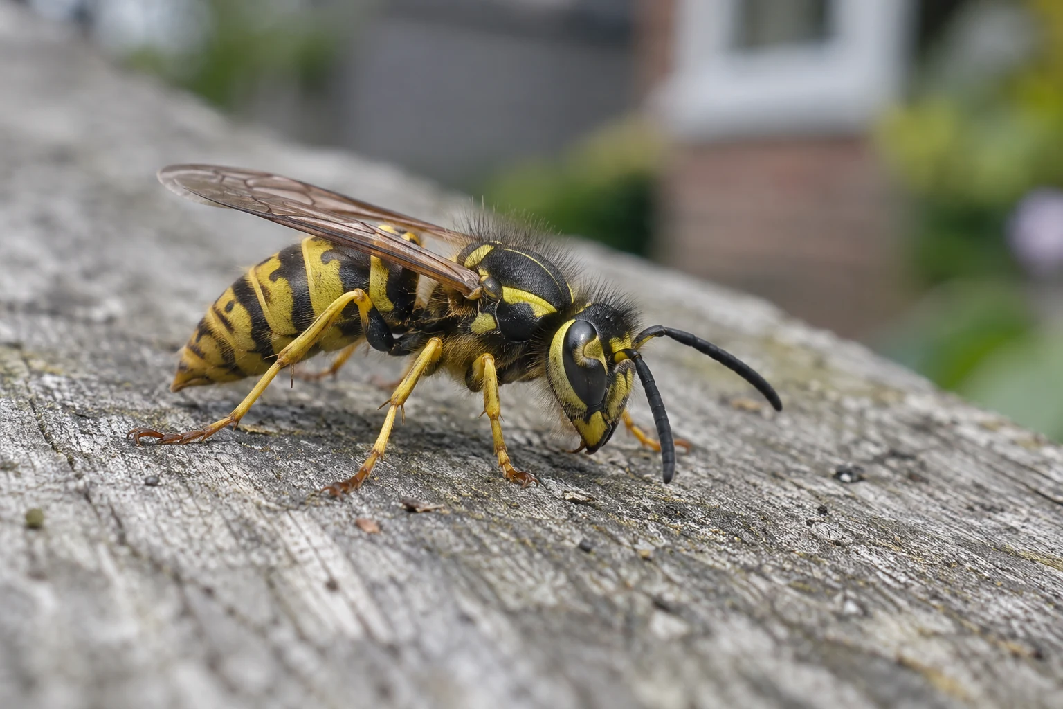Wasp on an outdoor surface